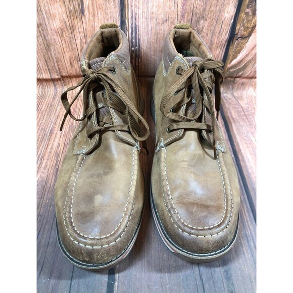 Clarks Brown Leather Lace-up Ankle Boots Mens 12 (m6o) - Picture 1 of 10